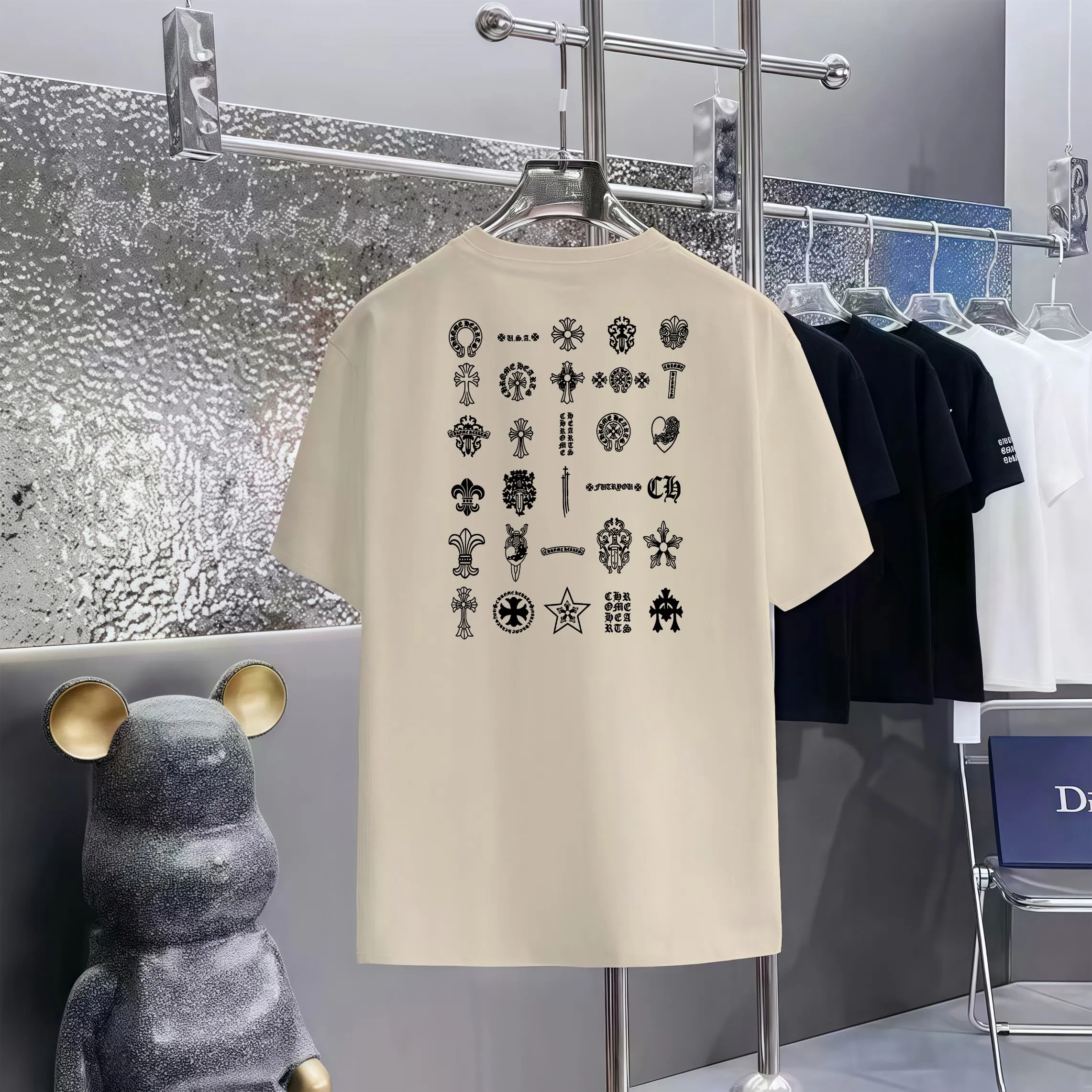 80 Chrome Hearts T 1:1 1×1 Same Style logo OS ：Black，White， ，Red， Gray Size：XS-L